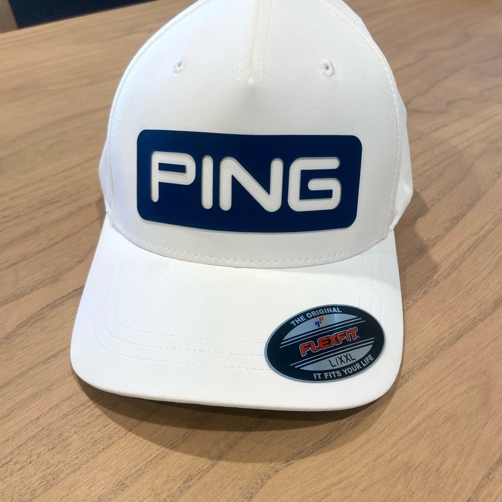 PING White Flexfit Hat